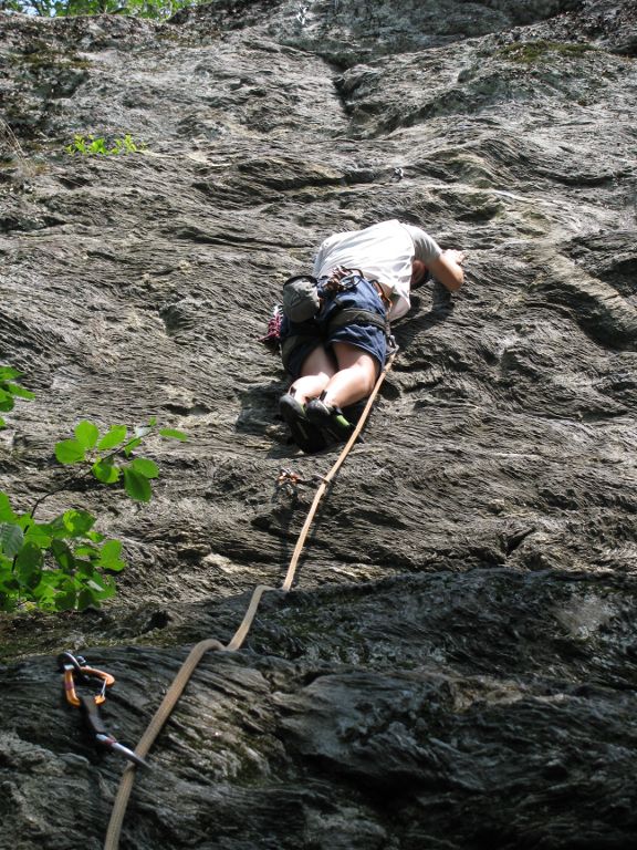 Emily leading The Terrace. (Category:  Rock Climbing)