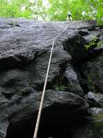 Emily after leading Rose Garden. (Category:  Rock Climbing)