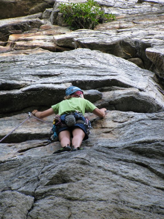 Emily leading Bunny. (Category:  Rock Climbing)