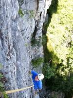 Carolyn on Arrow. (Category:  Rock Climbing)