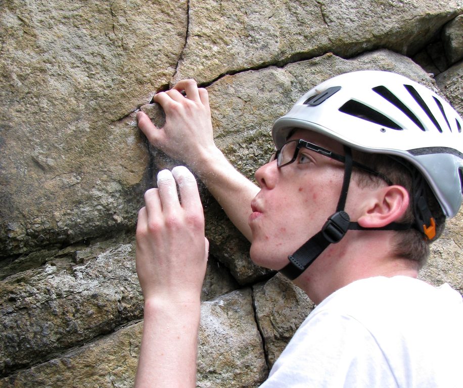 Andy and the French Blow. (Category:  Rock Climbing)