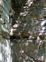 Guy leading Raindancer. (Category:  Rock Climbing)