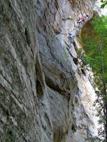 Alana leading A Brief History Of Climbing. (Category:  Rock Climbing)