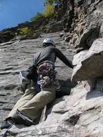 Jon leading Beginner's Delight. (Category:  Rock Climbing)