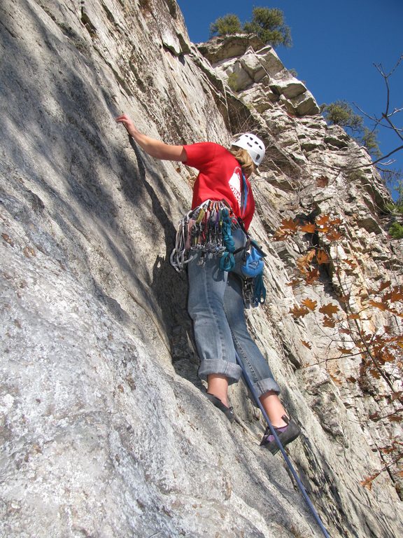 Amy leading Annie Oh. (Category:  Rock Climbing)