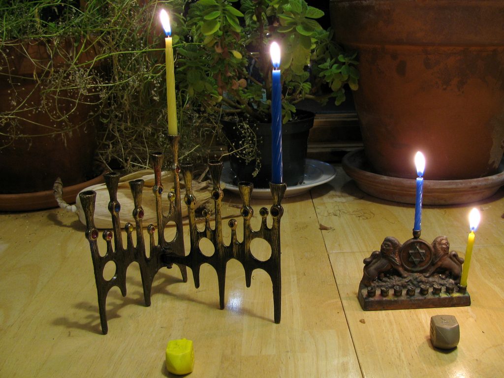 First night of Hanukkah. (Category:  Party)