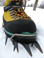 Crampons and boots. (Category:  Ice Climbing)