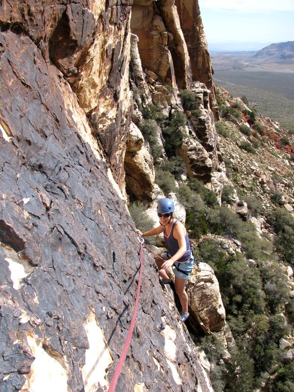 Ashley on Johnny Vegas. (Category:  Rock Climbing)