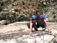 Ashley and Jack on Johnny Vegas. (Category:  Rock Climbing)