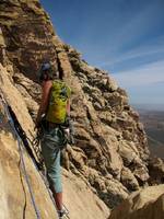 Zoe on Solar Slab. (Category:  Rock Climbing)