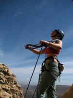 Zoe on Solar Slab. (Category:  Rock Climbing)