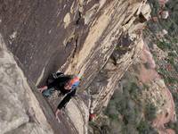 Zoe climbing Frogland. (Category:  Rock Climbing)