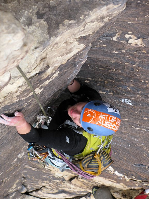 Zoe climbing Frogland. (Category:  Rock Climbing)