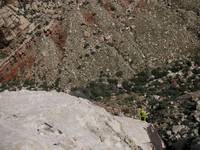 Aramy on the third pitch of Lotta Balls. (Category:  Rock Climbing)