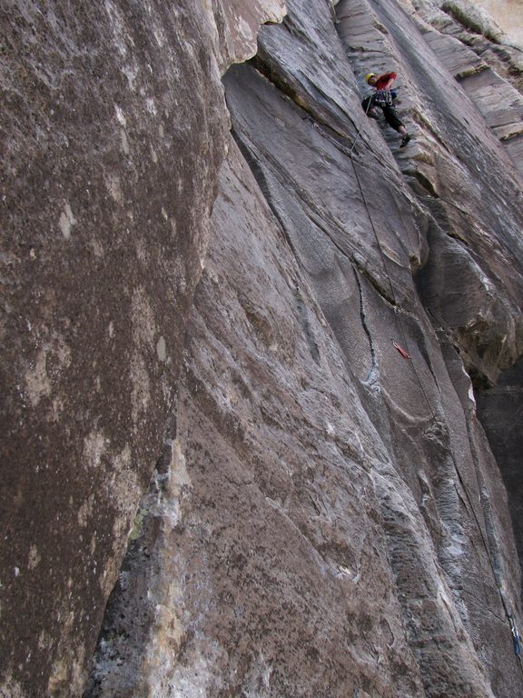 Aramy leading Rob Reiner. (Category:  Rock Climbing)