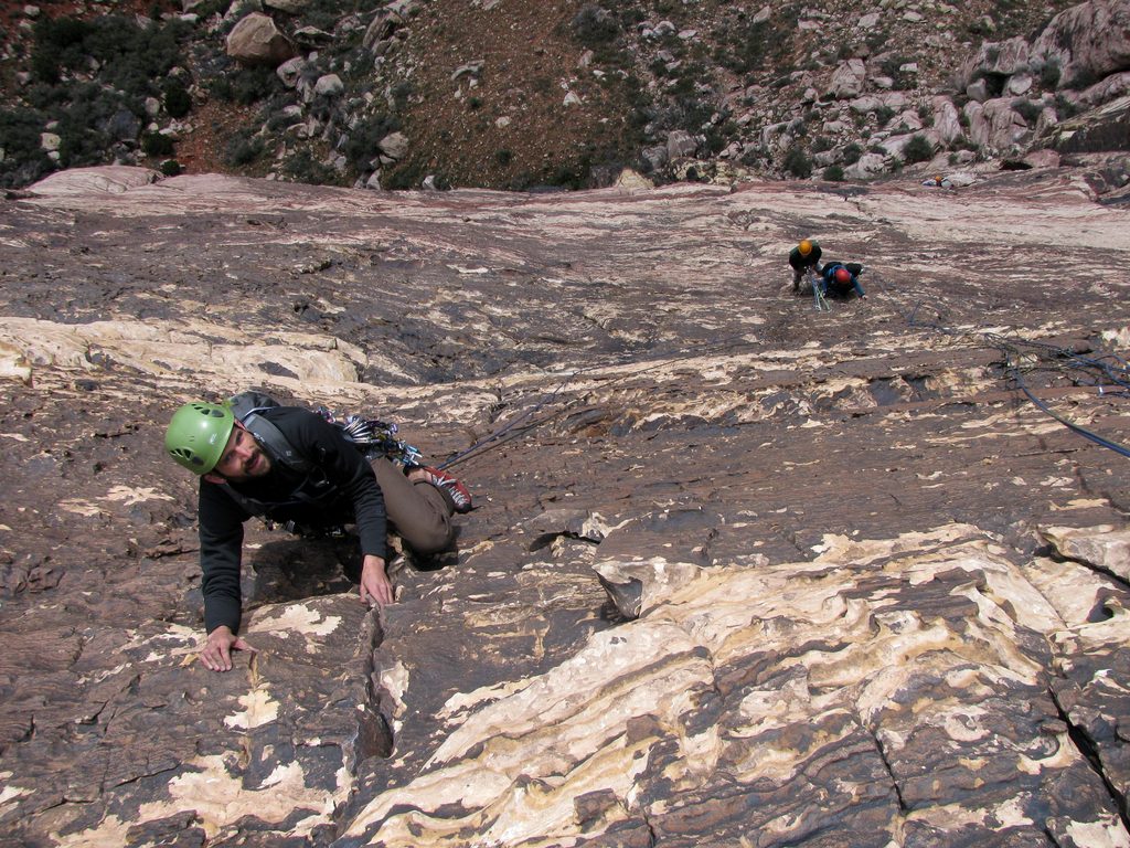 Josh leading p4 of Birdland. (Category:  Rock Climbing)