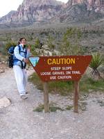 The trail leading down from the parking lot is probably solid fifth class. (Category:  Rock Climbing)