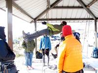 Rescue techniques in the pavilion. (Category:  Rock Climbing)