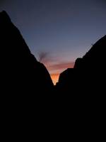 Dawn breaking on the hike to Eagle Dance. (Category:  Rock Climbing)