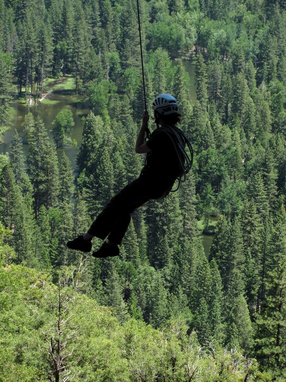 Tracey, Rebecca, Brad and I spent hours swinging. (Category:  Rock Climbing, Tree Climbing)