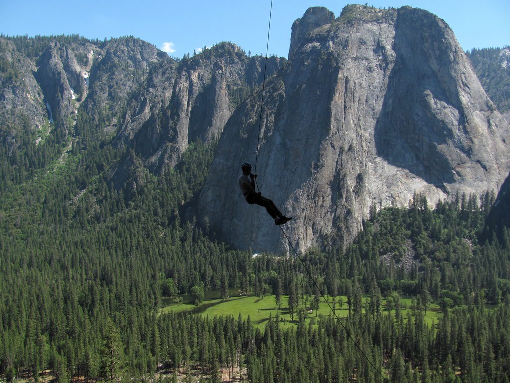 Middle Cathedral in the background. (Category:  Rock Climbing, Tree Climbing)