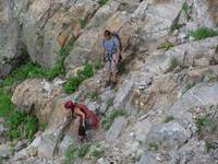 Jeanine and Brad descending. (Category:  Rock Climbing, Tree Climbing)