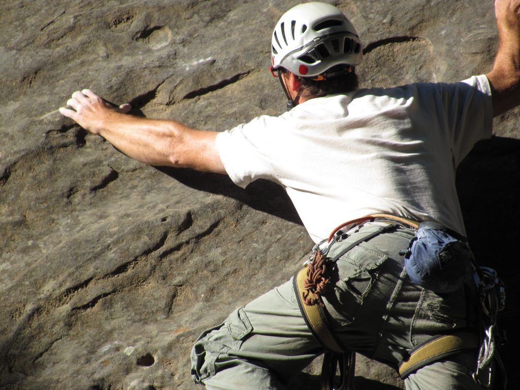 Leading Falls Route. (Category:  Rock Climbing, Tree Climbing)