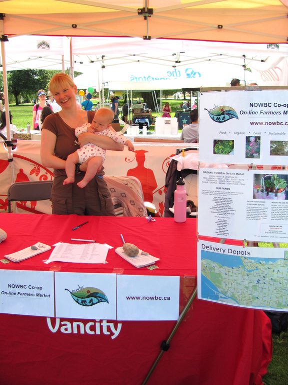 Joanna and Joni tabling for NOWBC. (Category:  Rock Climbing, Tree Climbing)