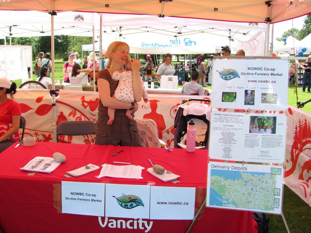 Joanna and Joni tabling for NOWBC. (Category:  Rock Climbing, Tree Climbing)