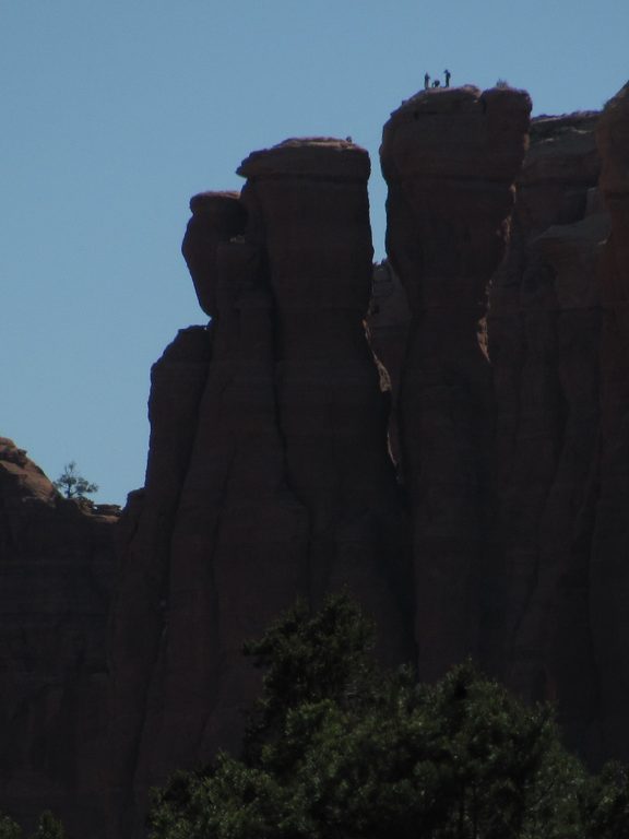 This is the gap you step across on the final pitch of The Mace. (Category:  Rock Climbing, Tree Climbing)