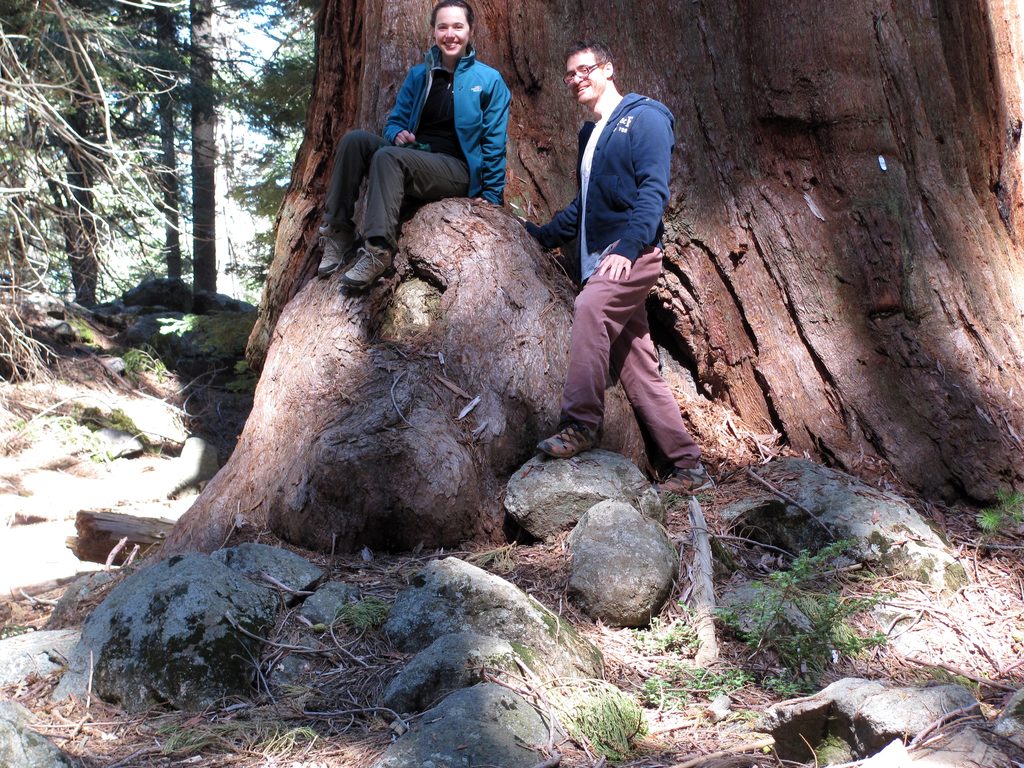 Molly and me at the base of 236. (Category:  Rock Climbing, Tree Climbing)