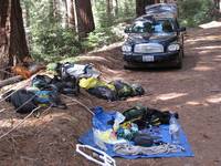 Gear sorting. (Category:  Rock Climbing, Tree Climbing)