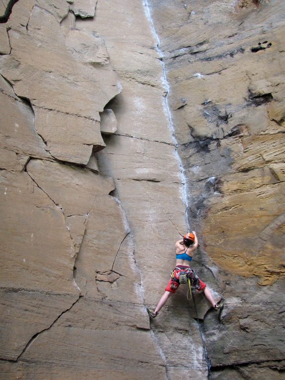 Alana leading Rock Wars. (Category:  Rock Climbing, Tree Climbing)