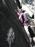 Tracey on Swan Slabs. (Category:  Rock Climbing, Tree Climbing)