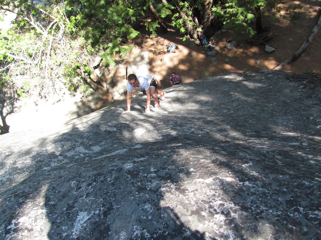 Tracey belaying Jeremy (Category:  Rock Climbing, Tree Climbing)