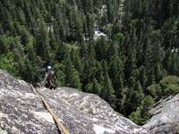 Dave on Sunnyside Bench. (Category:  Rock Climbing, Tree Climbing)