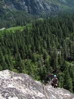 Dave on Sunnyside Bench. (Category:  Rock Climbing, Tree Climbing)