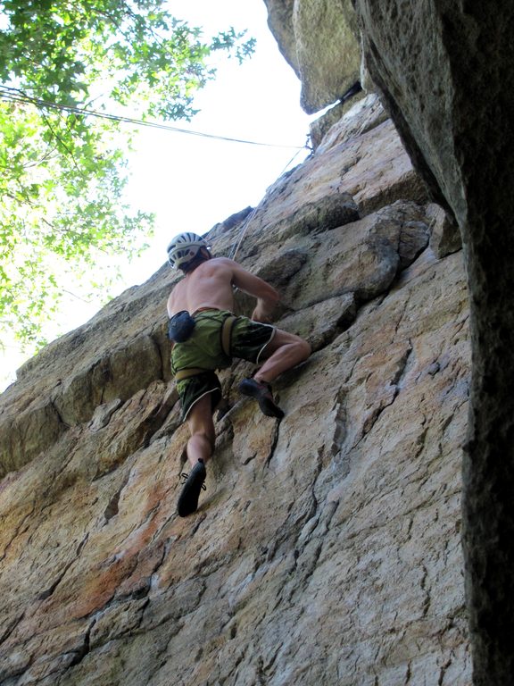 Me at the rooflet on Ent's Line. (Category:  Rock Climbing)