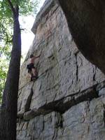 Mike on Ent's Line. (Category:  Rock Climbing)