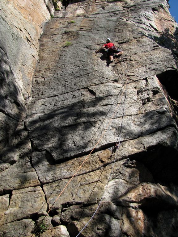 Zupes leading p1 of Birdland. (Category:  Rock Climbing)