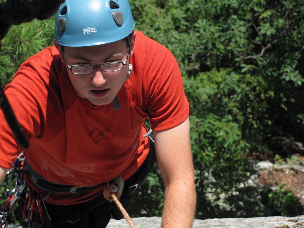 Alex following Absurdland. (Category:  Rock Climbing)