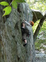 Emily on Red Cabbage Right. (Category:  Rock Climbing)