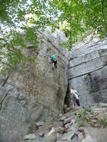 Carolyn on Red Cabbage Right. (Category:  Rock Climbing)