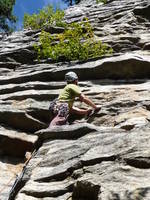 Leading No Picnic. (Category:  Rock Climbing)