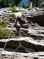 Leading No Picnic. (Category:  Rock Climbing)