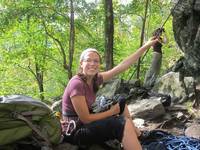 Nicole at Main Cliff. (Category:  Rock Climbing)