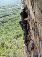 Amy on the second pitch of Bonnie's Roof. (Category:  Rock Climbing)