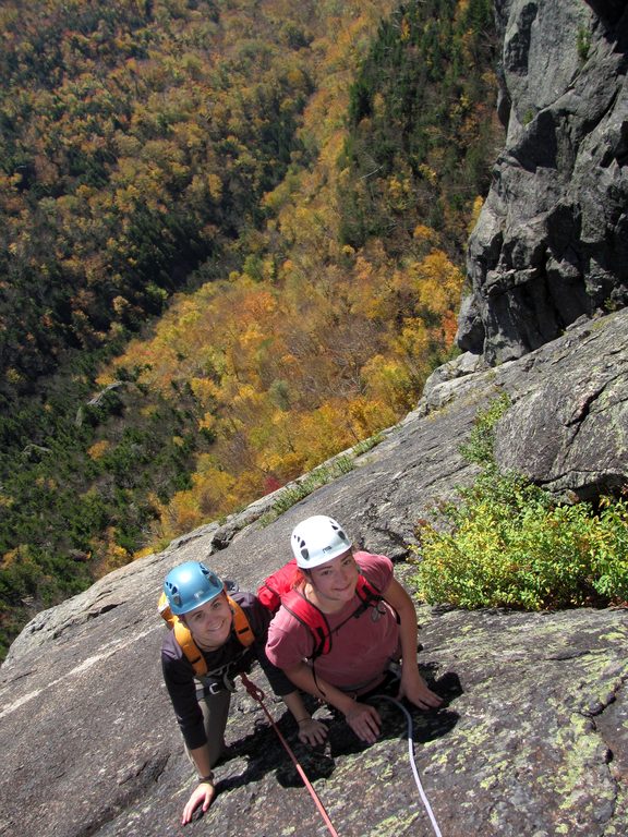 Emily and Carolyn coming up the ramp. (Category:  Rock Climbing)