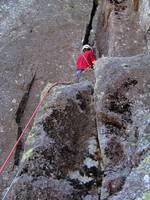Me getting ready to lead the final pitch. (Category:  Rock Climbing)