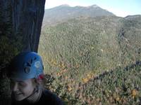 Emily at the last belay. (Category:  Rock Climbing)